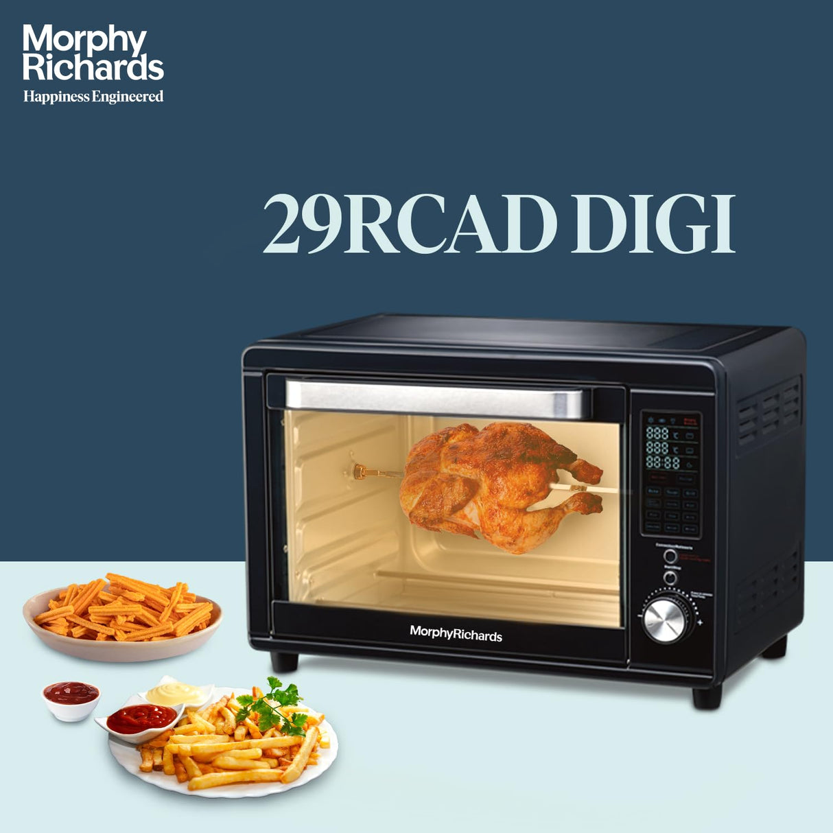 29RCAD 29L Digital OTG 2000W – Oven Toaster Griller with Air Fryer, Dehydrator, 13 Preset Menus, Rotisserie & Convection