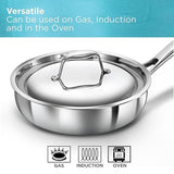 Hawkins Pro 18 cm Frying Pan, Triply Stainless Steel Fry Pan with Stainless Steel Handle and Stainless Steel Lid, Silver (PSF18S)