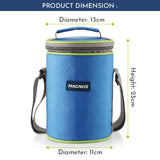 Aura 3 Deluxe Stainless Steel Lunch Box | Airtight & Leakproof Design with Insulated Cover | Ideal Lunch Box for Kids, Office Men & Women | Premium Tiffin Container (Blue)