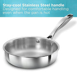 Hawkins Pro 18 cm Frying Pan, Triply Stainless Steel Fry Pan with Stainless Steel Handle and Stainless Steel Lid, Silver (PSF18S)