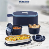 Microwave Safe Olive 3 Prime Lunch Box Set - Stainless Steel Containers with Roti Slot, Fork & Spoon Included, Insulated Bag - Lunch Box for Kids, Lunch Boxes for Office Men, Women, School