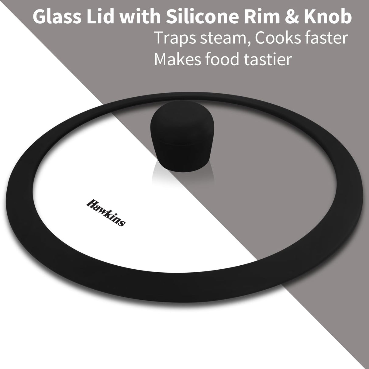 Hawkins Pro 18 cm Shielded Nonstick Triply Frying Pan, Fry Pan with Stainless Steel Handle and Glass Lid, Silver (PSNF18G)