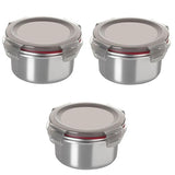 Celltone Microwavable 304 Stainless Steel Food Container with Carry Bag Leak-Proof, Fridge-to-Oven, Microwave Safe, Portable Lunch Boxes for Office, School & College (Set of 3 (400 ml x 3)