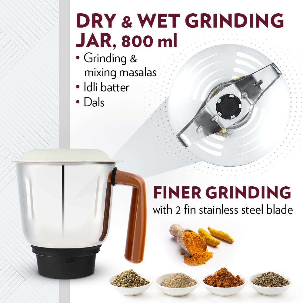Borosil Home Star Mixer Grinder 500 W, 3 Jars