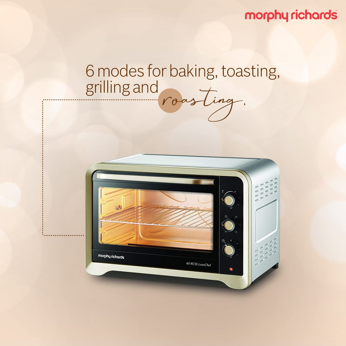 60RCSS Luxechef 60L OTG 2200W – Stainless Steel Oven Toaster Griller with Convection, Rotisserie & Temperature Control
