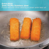 Hawkins Pro 26 cm Frying Pan, Triply Stainless Steel Fry Pan with Stainless Steel Handle and Stainless Steel Lid, Silver (PSF26S)