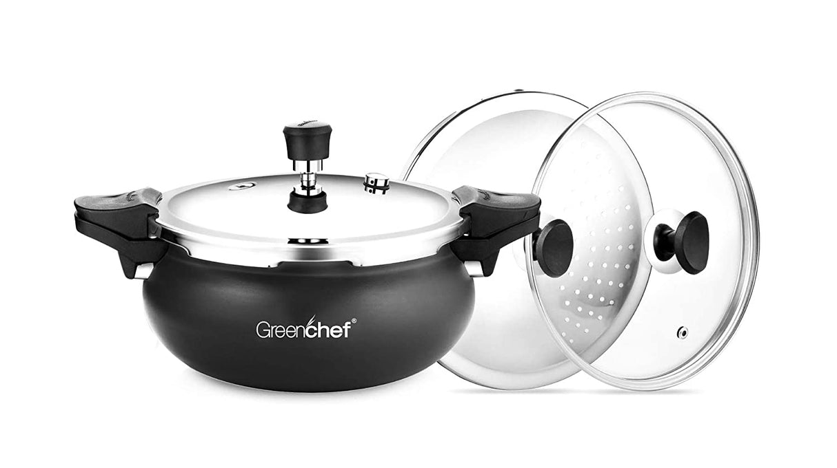 Greenchef 3 L Multipurpose Induction Bottom Pressure Cooker (Black)