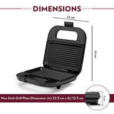 Borosil Klassy Grill Sandwich Maker 800 W, opens 90°