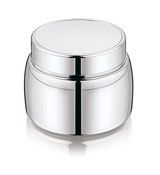 Mukti Premium Stainless Steel Saffron Plain Lid Food Storage Canister,Container,Dabba Set with Lids Ideal for Home & Kitchen (PLAIN) 550ml