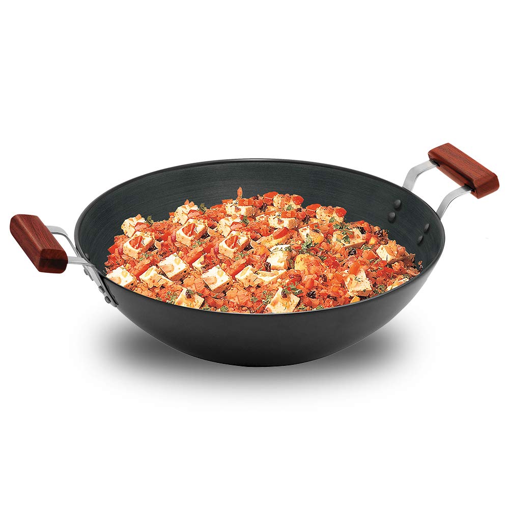 Hawkins Futura 5 Litre Hard Anodised Deep-Fry Pan (Flat Bottom)  with 2 short handles AD50