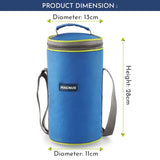 Aura 4 Deluxe Stainless Steel Lunch Box for Kids | Airtight, Leakproof, Insulated | Ideal Lunch Boxes for Office Men & Women | Hot Meals | Convenient Carrying Pouch (Blue)