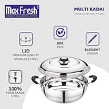 Stainless Steel Dhamaka Multi Kadai with Sandwich Bottom with 5 Plates in 1, Induction frinedly,Silver