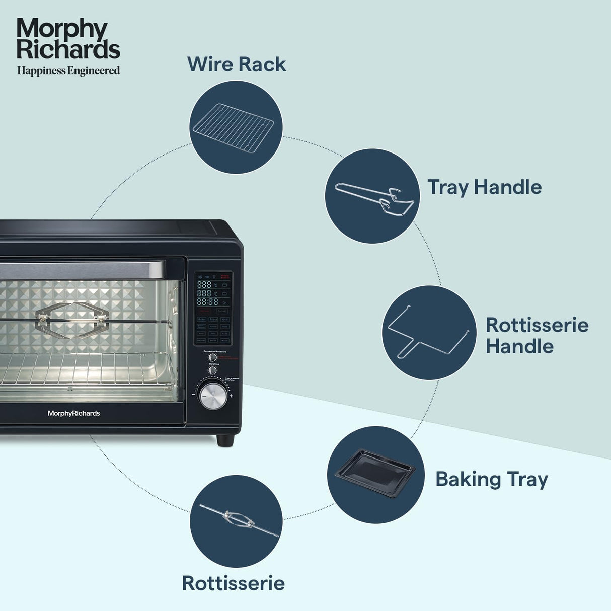 40RCAD 40L Digital OTG 2000W – Oven Toaster Griller with Air Fryer, Dehydrator, 13 Preset Menus, Rotisserie & Convection