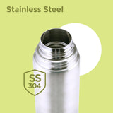 Flip Lid 350 Thermosteel Water Bottle 350 ml, 24 Hr Hot and Cold I Leak Proof Lid with Jacket, ISI Certified I Vacuum Insulated I for Office, Gym, School I Silver