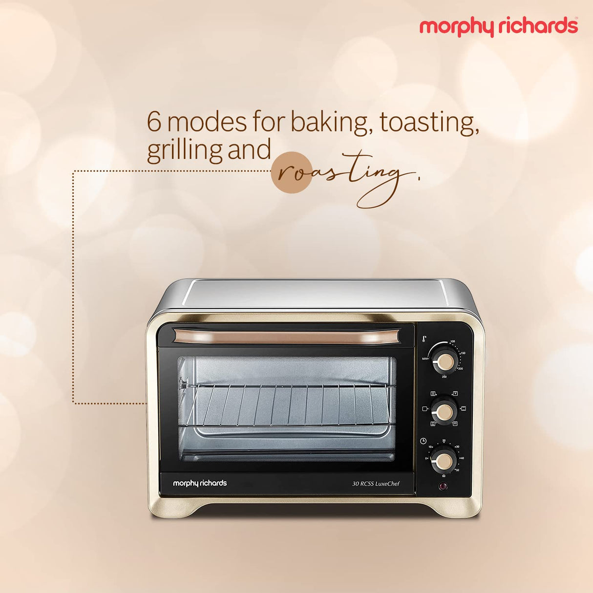 30RCSS 30L OTG – Stainless Steel Oven Toaster Griller with Convection, Rotisserie, 6 Modes & Temperature Control 1600 Watts