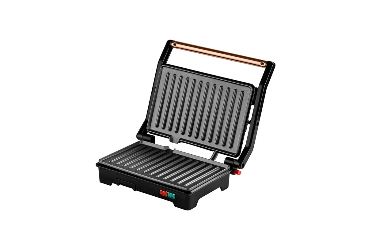 RST9002CG 900W 180° Electric Grill Sandwich Maker | Non-Stick Coating | Full Flat Toaster Griller | Drip Tray, Ready-to-Cook Indicator | Overheat Safety Protection