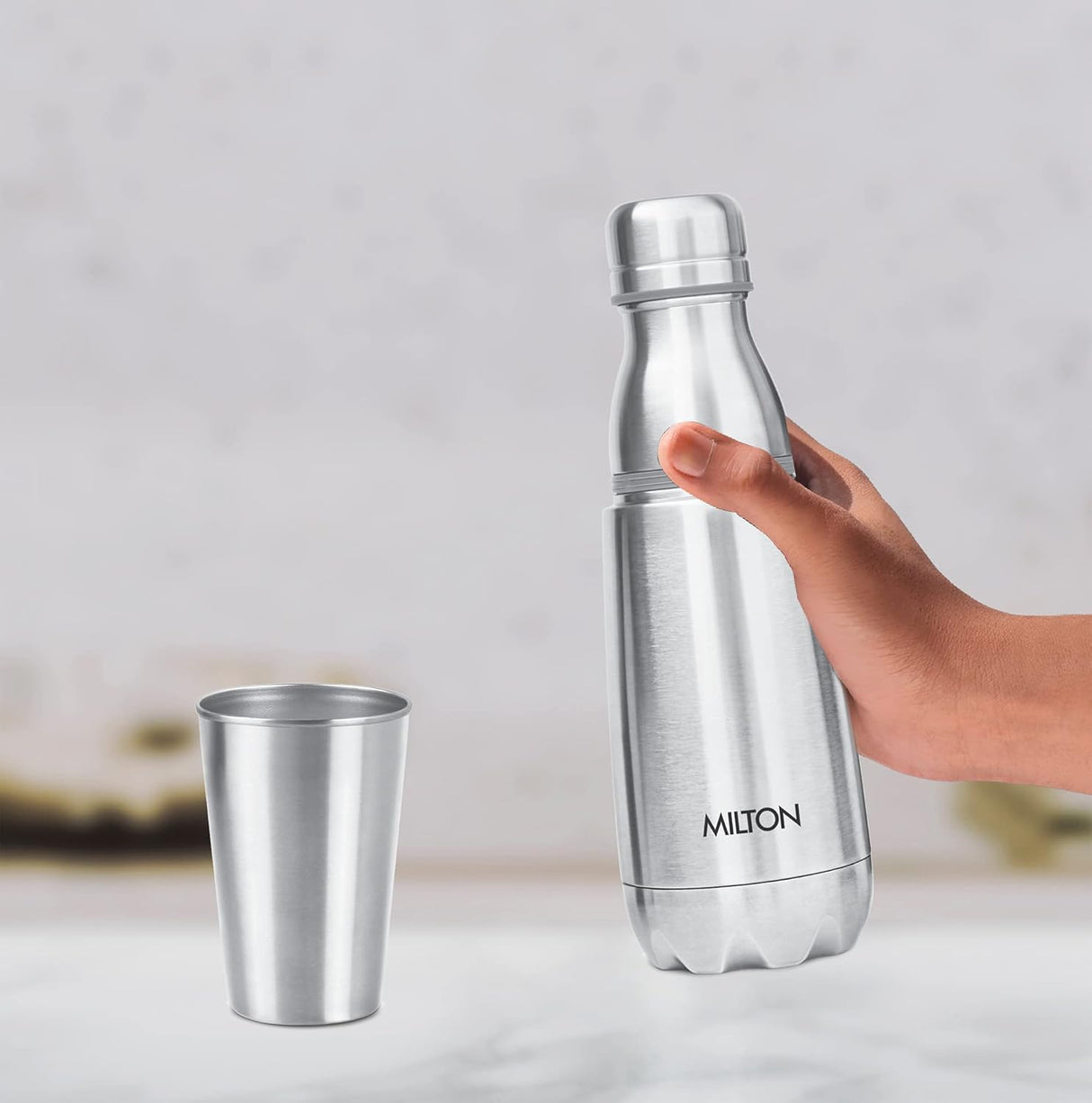 Vertex Steel 500 Thermosteel Hot or Cold Water Bottle with Stainless Steel Tumbler, 500 ml