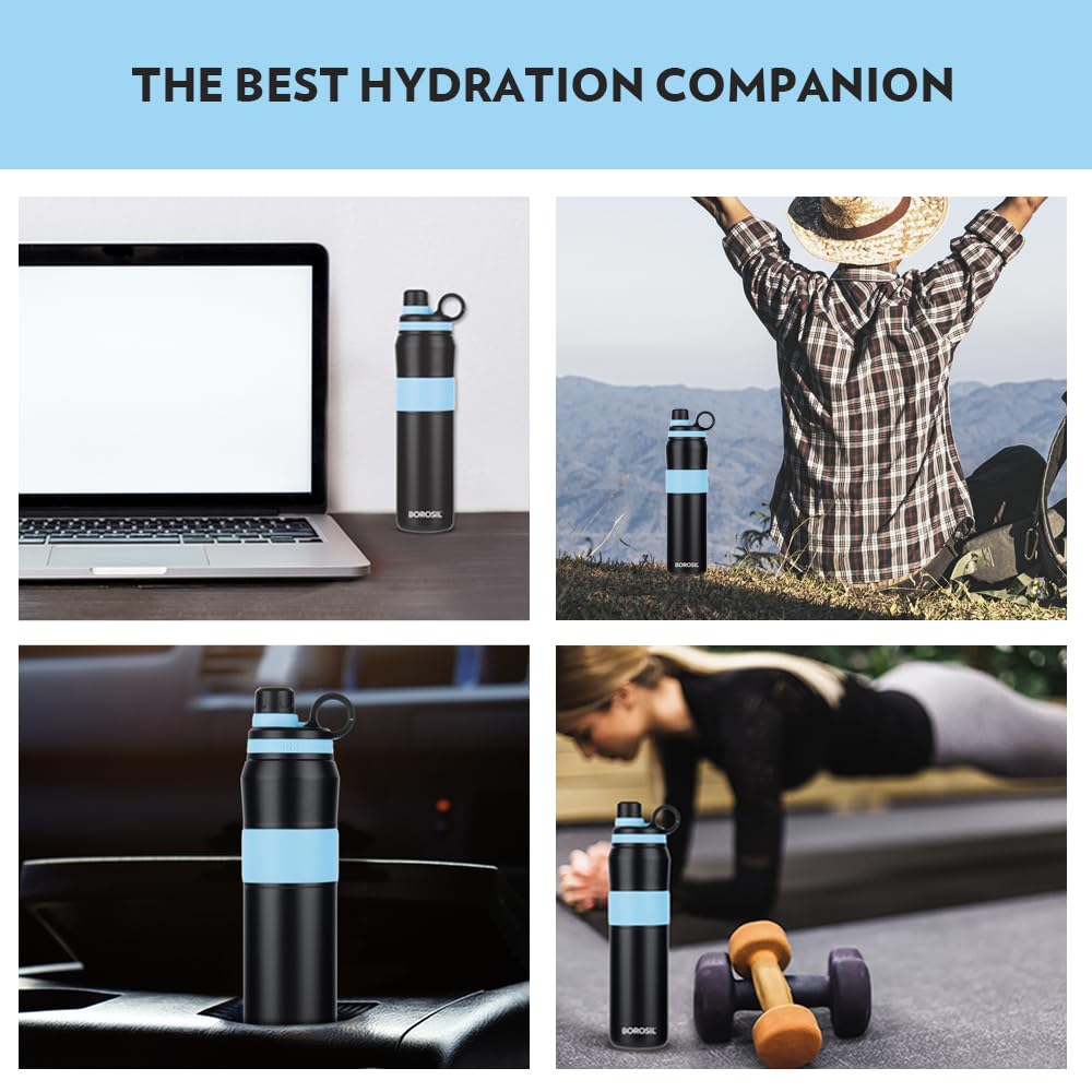 ThirstBurst Arctic Stainless Steel Bottle 800ML – Hot & Cold, 12 Hrs Hot, 12 Hrs Cold, Leakproof, Copper Coated Insulation