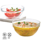 Borosil 375ml 6pc Stackable Serving Katorie Set | Borosilicate Glass Bowl for Kitchen & Dinning | Kattori Bowl for Serving Dips, Chutney, Herbs, Sauce, Ketchup | Microwave & Dishwasher Safe