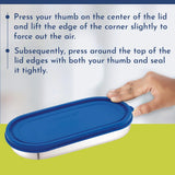 Easy Lock Oval Prime Stainless Steel Container – Airtight & Leakproof Lid for School, Office, Picnic | Ideal for Men, Women & Kids (Royal Blue, 450ml)