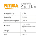 Hawkins Electronic Kettle 1.4 Litre FKTA1