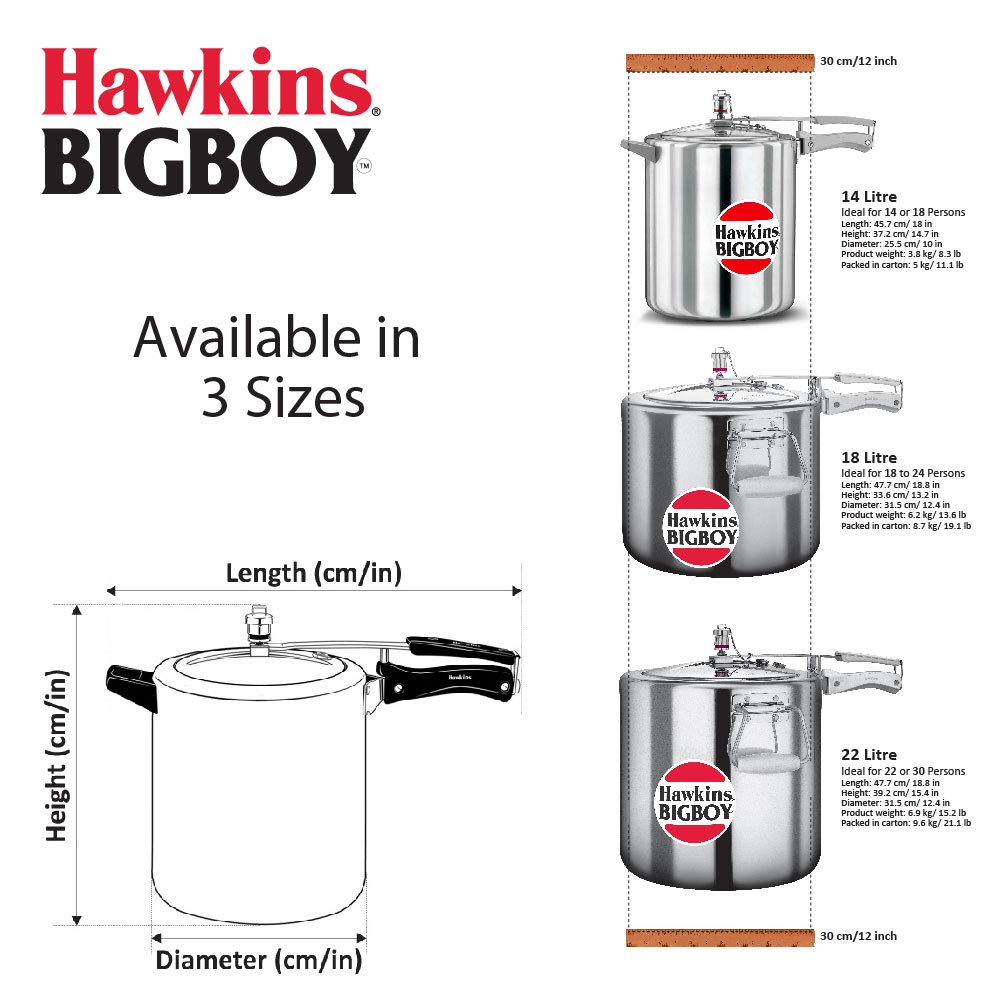 Hawkins Bigboy Pressure Cooker Bigboy 18 Litre: BB 18