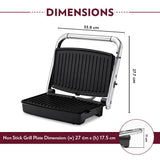 Borosil Jumbo 180° Grill Sandwich Maker 1500 W, opens 180°, 4 sandwiches