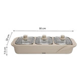 Jaypee plus E-3 ELECTRIC CASSEROLE Set 1000 ml Each capacity Beige