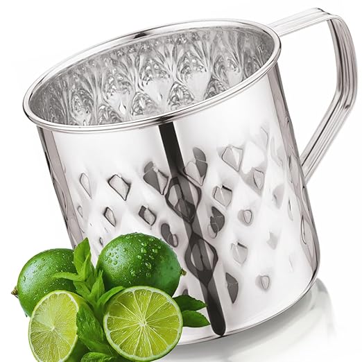 Mukti Premium Stainless Steel Deluxe Mug/Jug | Multipurpose for Water, Milk, Butter Milk,Oil and Useful for Kitchen/Outdoor |Durable and Silver Classic Finish (Deluxe Krystal, 700 ML)