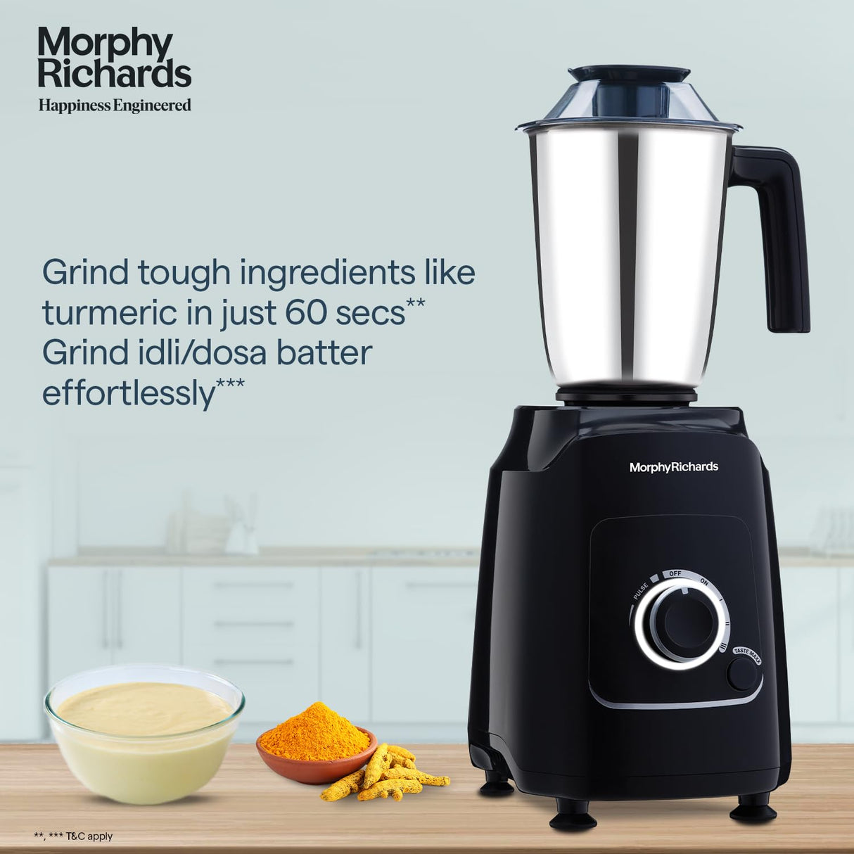 GrindPro Maxx 1000W Mixer Grinder with 4 Jars & TasteMaxx Mode – Copper Motor, Mini Spice Jar