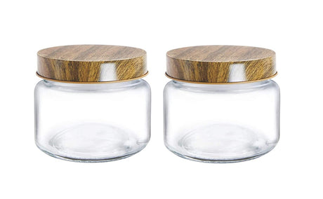 Treo Milton Borosilicate Round Jar 300ml 2 pc set  Glass, Transparent