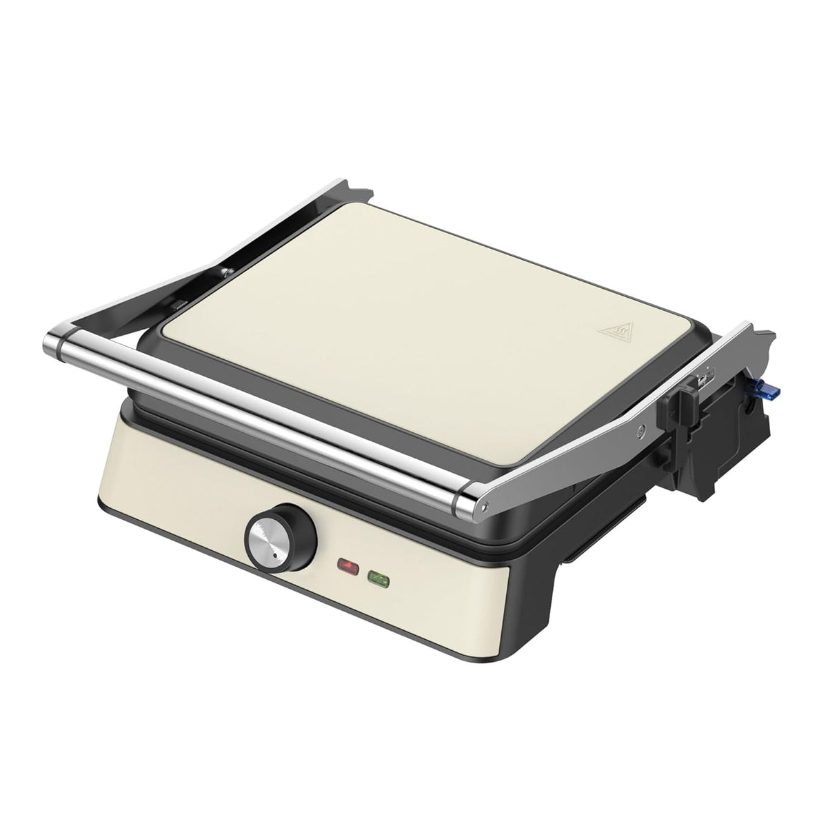 2200W Retro Contact Grill | Double Sided Non-Stick Grill Plate for Indoor Table Grilling | Opens 180° to Double Size | Adjustable Height Control | Cool Touch Handles | (White WKCG907WH)
