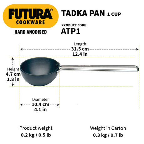 Hawkins Futura Hard Anodized Tadka Pan 10 cm (240 ml) L31(ATP1)