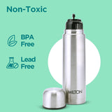 Flip Lid 350 Thermosteel Water Bottle 350 ml, 24 Hr Hot and Cold I Leak Proof Lid with Jacket, ISI Certified I Vacuum Insulated I for Office, Gym, School I Silver