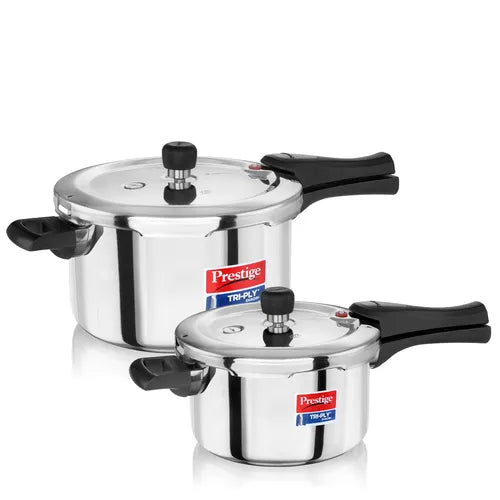 Prestige Tri-Ply Svachh Outer Lid Pressure Cooker Combi Pack 20733