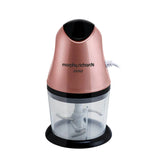Mini Chopper 300W – Rose Gold, 4-Leaf Blade, Whisk Attachment & 840ml Bowl