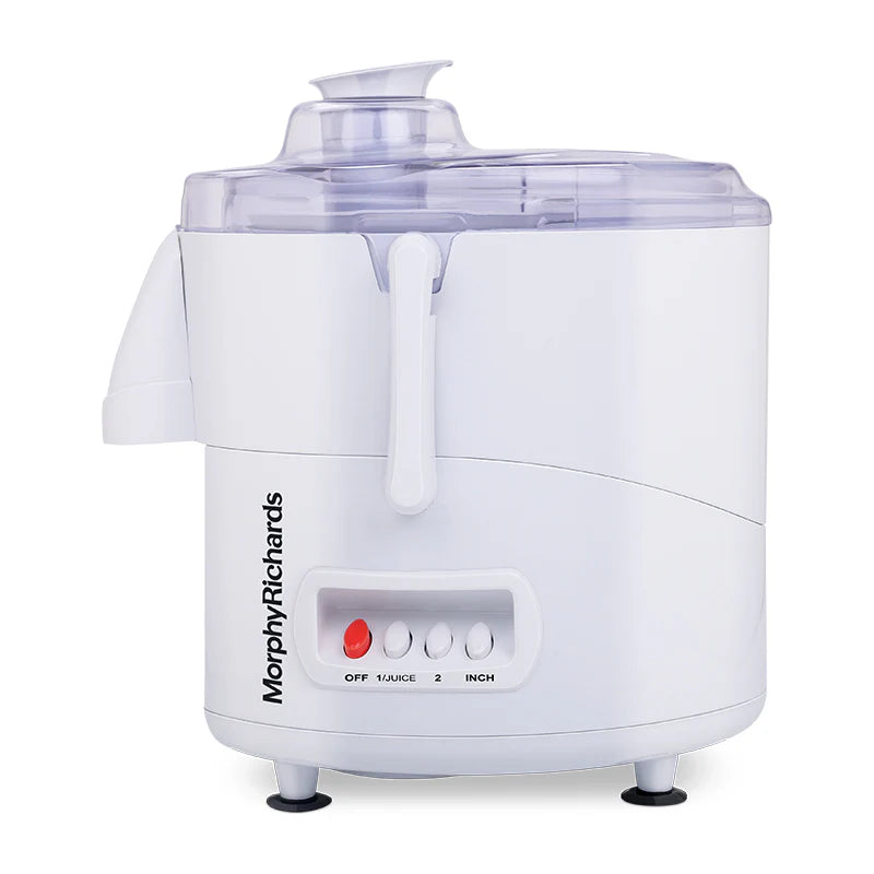 Iris 450W Juicer with SS Mesh, 2-Speed Control & Safety Lock – White