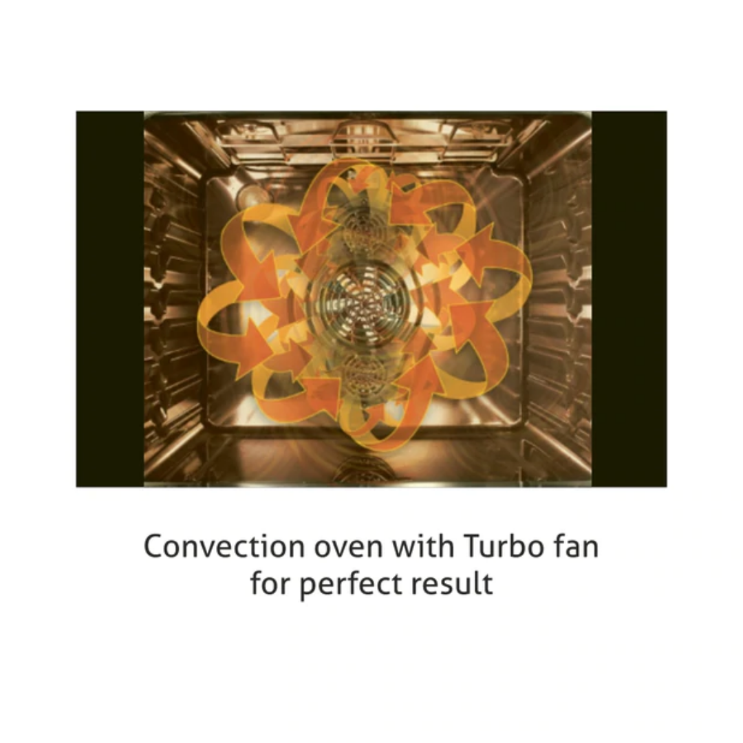 Glen Built-in Oven 657 Touch Controls Motorised Rotisserie Turbo Fan 56L with Multi-function