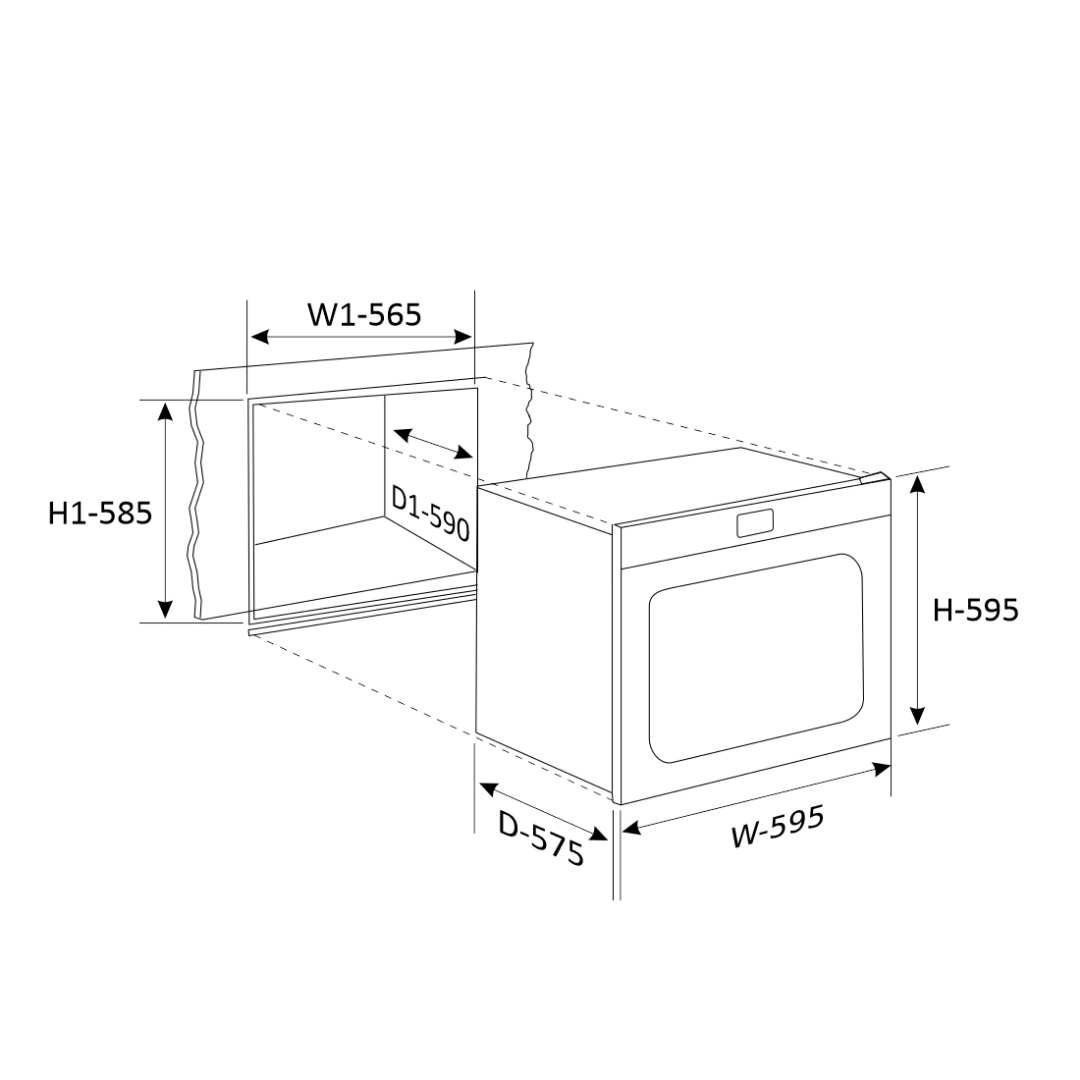 Glen Built In Oven 660 M RT Motorised Rotisserie Turbo Fan 65Ltr with Multi-function