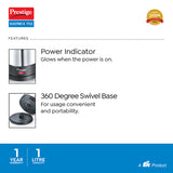 PKSS 1.0 Stainless Steel Electric Kettle 1350W, 1.0L (Silver)