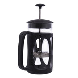 French Press Coffee & Tea Maker 350 ml | Premium Heat Resistant Borosilicate Glass Carafe | 4 Level Filtration System | Stainless Steel Plunger with Mesh | 1-2 Cups of Coffee | Brews in Just 3 Minutes | Black