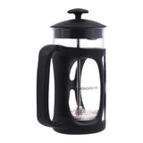 French Press Coffee & Tea Maker 350 ml | Premium Heat Resistant Borosilicate Glass Carafe | 4 Level Filtration System | Stainless Steel Plunger with Mesh | 1-2 Cups of Coffee | Brews in Just 3 Minutes | Black