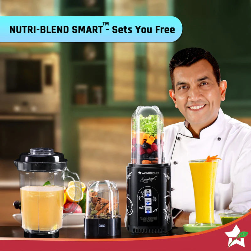 Nutri Blend Smart 3 Jar Automatic Mixer Grinder with Dual Pulse Function|22000 RPM|100% Full Copper Motor|3 Unbreakable Jars|500 W