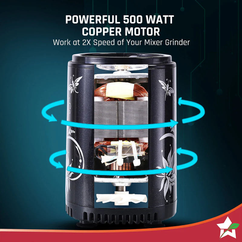 Nutri-blend SMART Automatic Mixer Grinder with Dual Pulse Function|22000 RPM|100% Full Copper Motor|2 Unbreakable Jars| 500 Watt