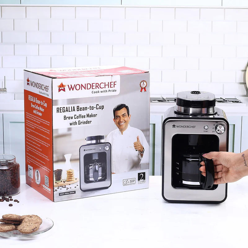 Regalia Bean-to-Cup Brew Coffee Maker with Coffee Bean Grinder | Freshly Ground Aromatic Coffee Powder