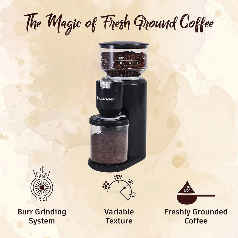 Regalia Electric Coffee Grinder | Burr Grinder | 31 Grinding Settings | Set Variable Coffee Texture, Fine, Medium, Coarse | Grind Beans for Espresso, Lungo, Americano, Cappuccino, Brew, French Press | Perfect Gifting Option