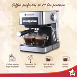 Regalia Espresso Coffee Maker 20 Bar | Built in Milk Frother | Ideal for Espresso, Cappuccino, Latté, Macchiato or Ristretto at Home | Professional Style Coffee | Works with Coffee Powder | 2 Years Warranty