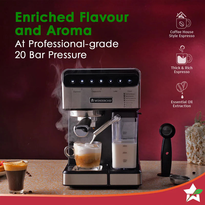 Regenta Automatic Coffee Maker | 20-bar Pressure | Automatic Milk Steamer