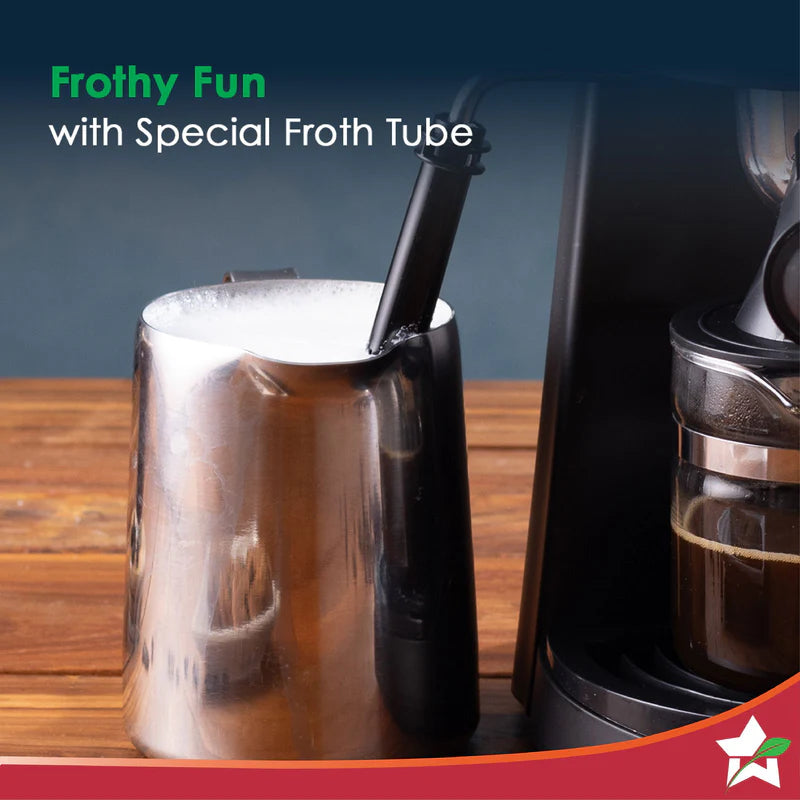 Regenta Espresso Coffee Maker 5-bar | Built in Milk Frother | Make Espressos, Cappuccinos & Lattes at Home | Metal Porta Filter | 2 Years Warranty