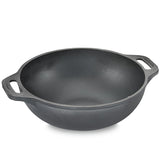 Prestige Cast Iron Scratch Resistant Round Base Kadai, 26cm (Black) 30561